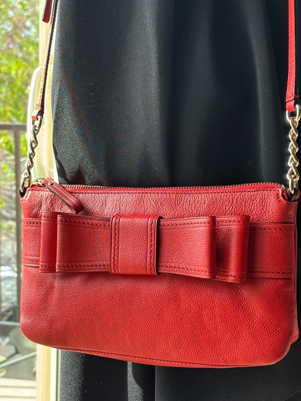 KATE SPADE Villabella Avenue Celina Red Leather Bow Crossbody